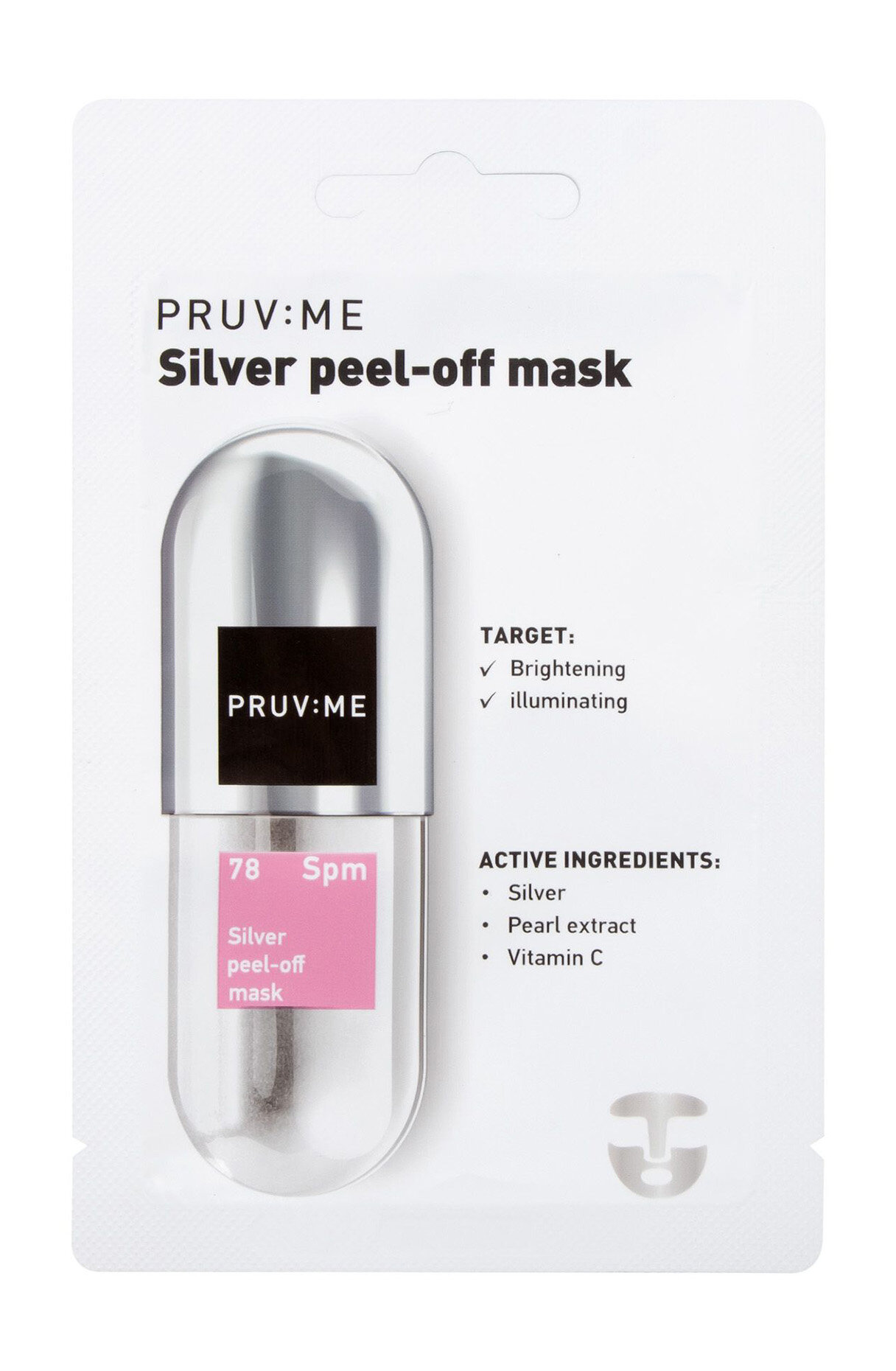 Очищающая и улучшающая цвет лица маска-пленка с серебром Pruv: Me Silver Peel-Off Mask