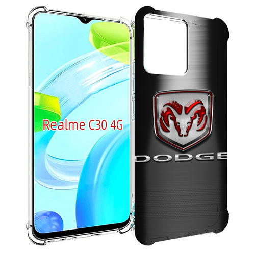 Чехол MyPads dodge додж 1 мужской для Realme C30 4G / Narzo 50i Prime задняя-панель-накладка-бампер