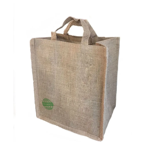 фото Джутовая сумка для переноски бутылок/ сумка для вина, 32x21x36 экотека