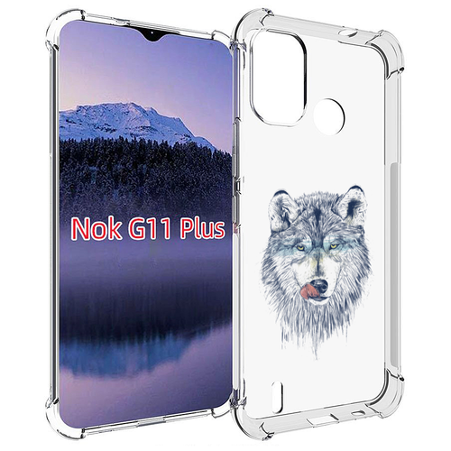 Чехол MyPads голодгый волк для Nokia G11 Plus задняя-панель-накладка-бампер