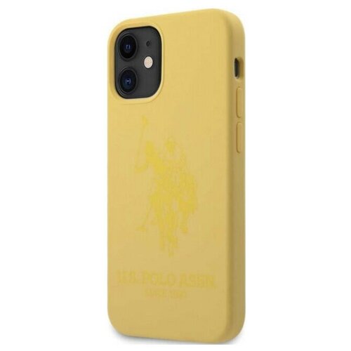 фото Чехол cg mobile u. s. polo assn. liquid silicone double horse hard для iphone 12 mini, цвет желтый (ushcp12sslhrtye)