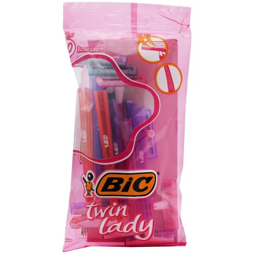 BIC бритвенный станок Twin Lady, 10 шт., с 2 сменными лезвиями в комплекте станок для бритья bic twin lady 5 шт