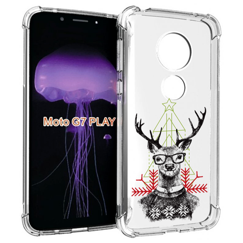Чехол MyPads умный олень для Motorola Moto G7 Play задняя-панель-накладка-бампер