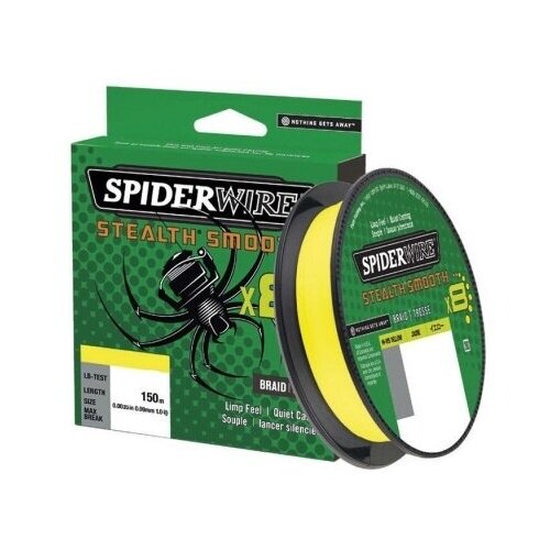 фото Spider, плетеная леска spiderwire stealth smooth 8 braid, 150м, 0.39мм, 46.3кг, яркожелтая