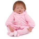 Reborn Kaydora Кукла Реборн мягконабивная (Reborn Cloth Body Doll 22 inch) Мальчик в розовом ночном халате с ушками (56 см) - изображение