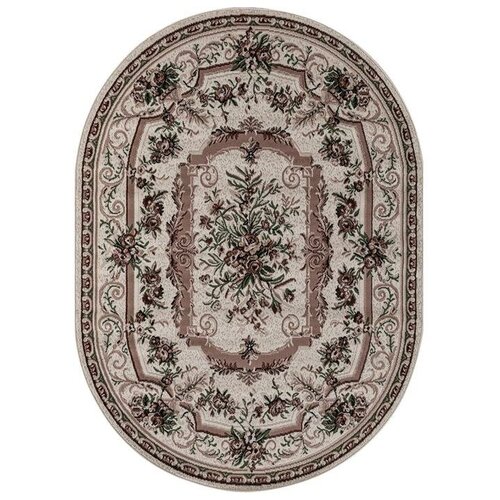 Ковер GAVANA - Овал Кремовый, Классический, Ковер на пол, в гостиную, спальню, в ассортименте, Турция, Бельгия, Россия (60 см. на 110 см.)