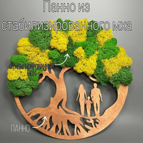 Декор для интерьера/A-lux/Панно со стабилизированным мхом/Ручная работа