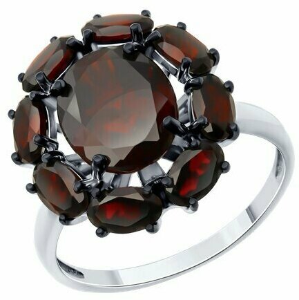 Кольцо Diamant online, серебро, 925 проба, гранат