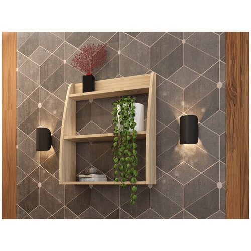 Полка настенная Тип 10, полка для книг, полка для цветов, полка навесная, полка с креплением на стену