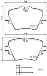 Дисковые тормозные колодки передние Textar 2561701 для BMW, MINI, Toyota (4 шт.)