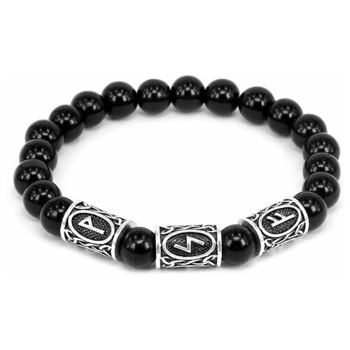 фото Рунический браслет богатство на всех уровнях бытия, черный агат s.style life
