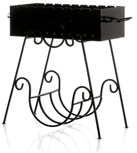 Кованый Мини-<b>Мангал</b> Grill-BBQ, артикул 861-15 <span>материал корпуса: сталь, толщина стенок топки: 3 мм, длина: 63 см</span>