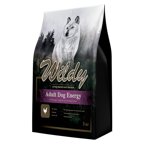 Wildy сухой корм для активных собак с курицей (wildy adult dog energy)