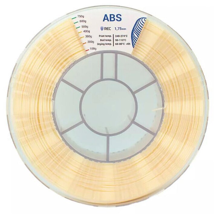 ABS натуральный 750 гр. 1.75 мм пластик REC для 3D принтера