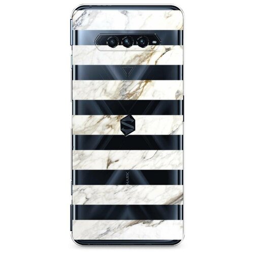 фото Силиконовый чехол "черный мрамор в полоску" на xiaomi black shark 4 / сяоми блэк шарк 4 case place