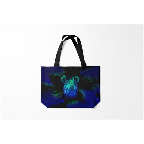 фото Сумка-шоппер / 46х35 см / неоновые принты / разные носорог burnettie