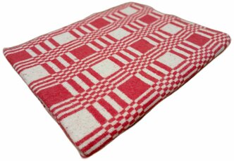 Одеяло байковое Вулли Вул Текс 170х205 см 2 спальное, красные прямоугольники квадраты