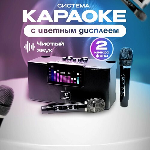 детское караоке колонка solmax розовая Караоке система VOXO с двумя беспроводными микрофонами с функцией Bluetooth и цветным дисплеем