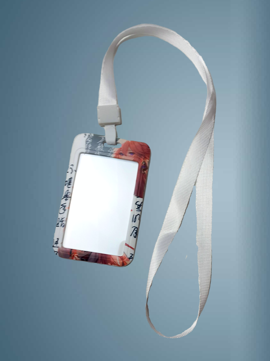 Чехол для бейджа Melody, на ленте, пластик, вертикальное крепление, кирпичный — фото 1