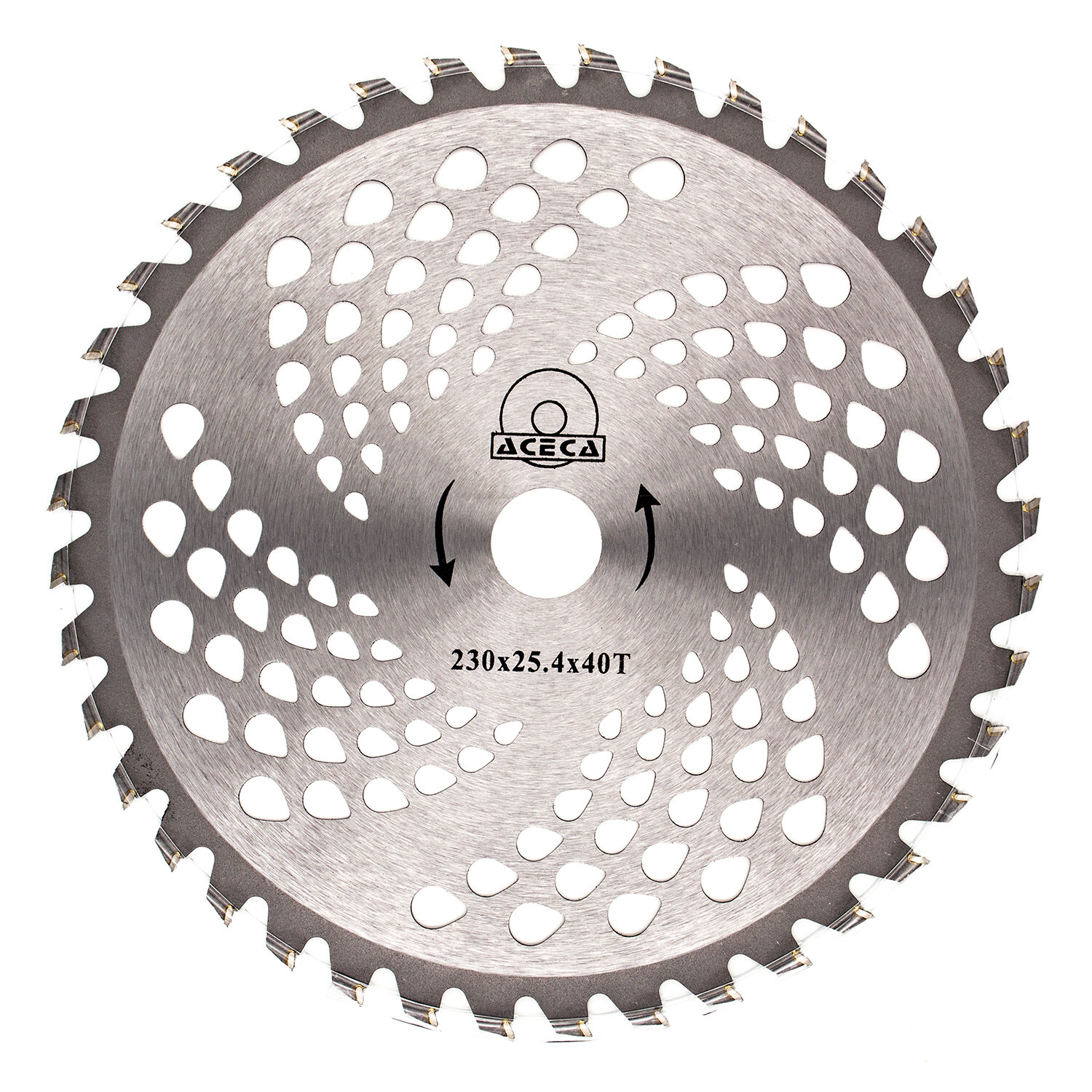 Диск/нож для триммера 235 х 254 х 40Т (40 зубьев посадочный диаметр 254 мм победитовые напайки)