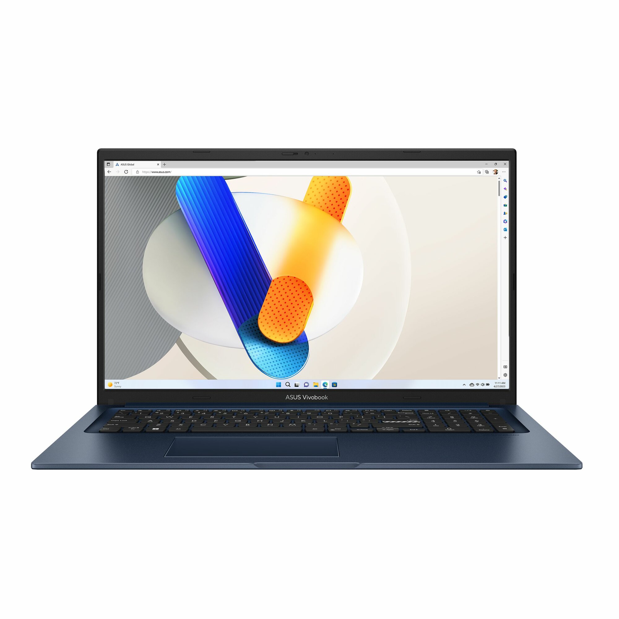 Ноутбук ASUS Vivobook 17X X1704VA-AU321 17.3 (1920x1080) IPS/Intel Core i5 120U/16GB DDR4/1ТБ SSD/Iris Xe Graphics/Без ОС синий (90NB13X2-M002V0)