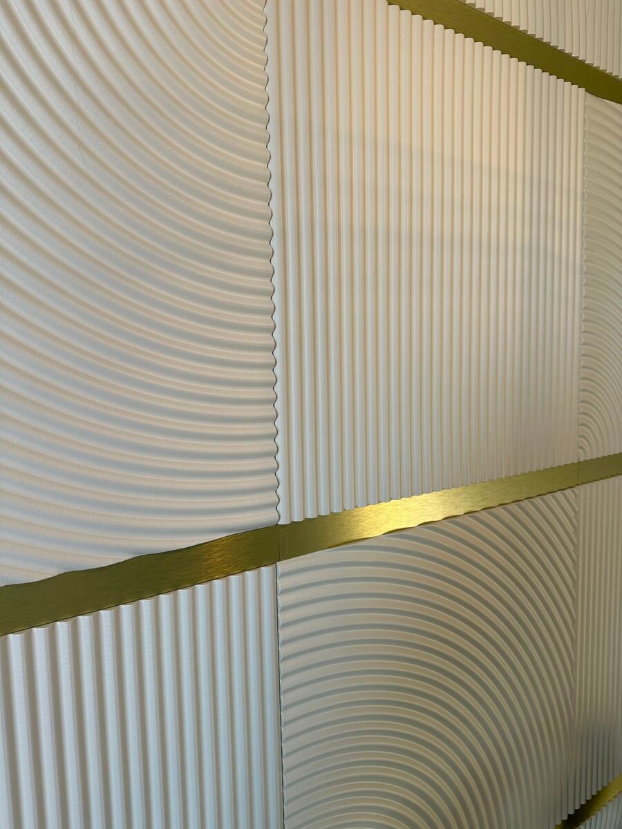 Панель МДФ, Декоративные панели на стену, Стеновые панели 3D МДФ "Милан" Белый шелк в комплекте 4 шт DanilovDecor