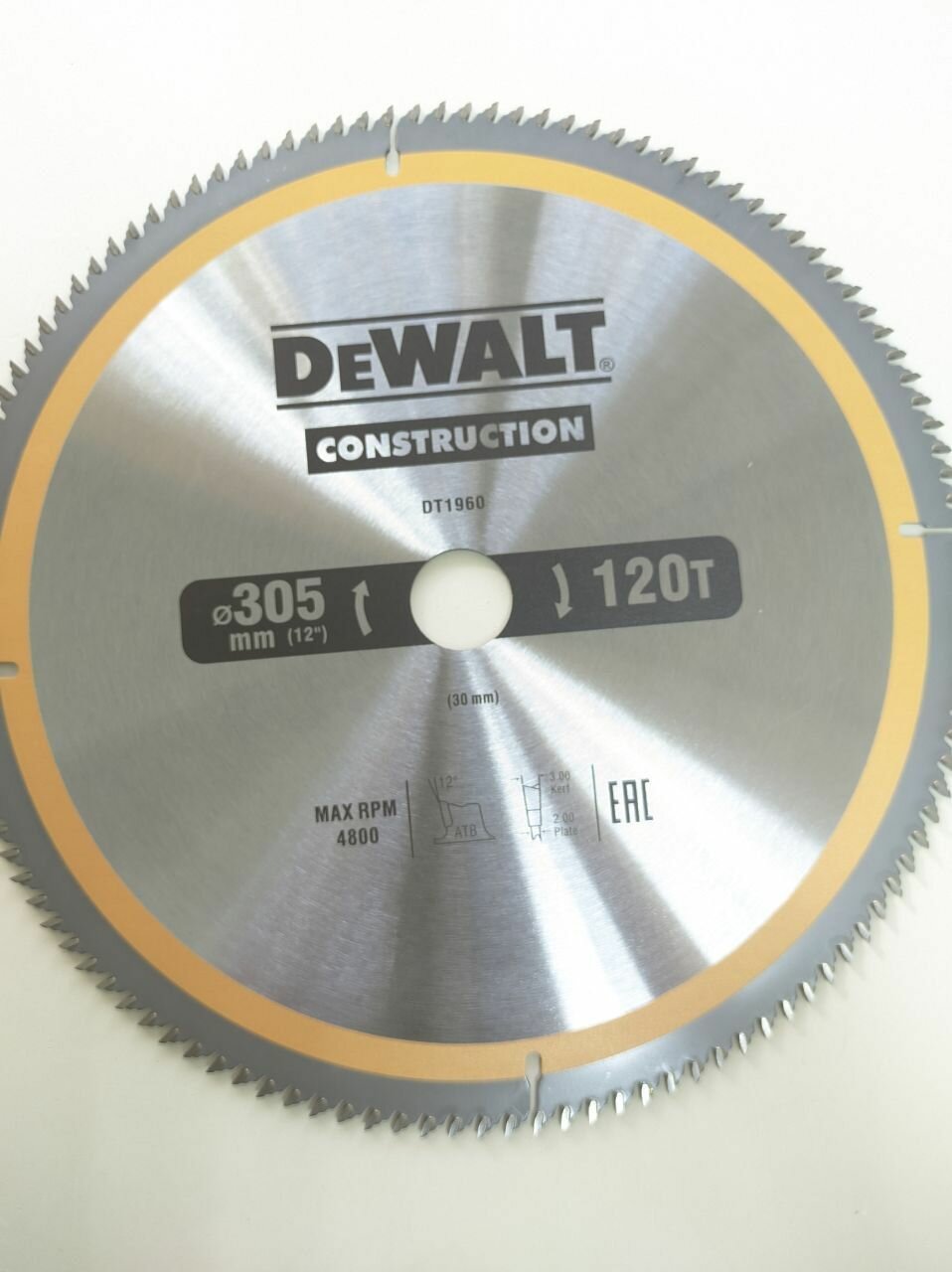 Пильный диск CONSTRUCT (305х30 мм; 120 ATB) DEWALT DT2121