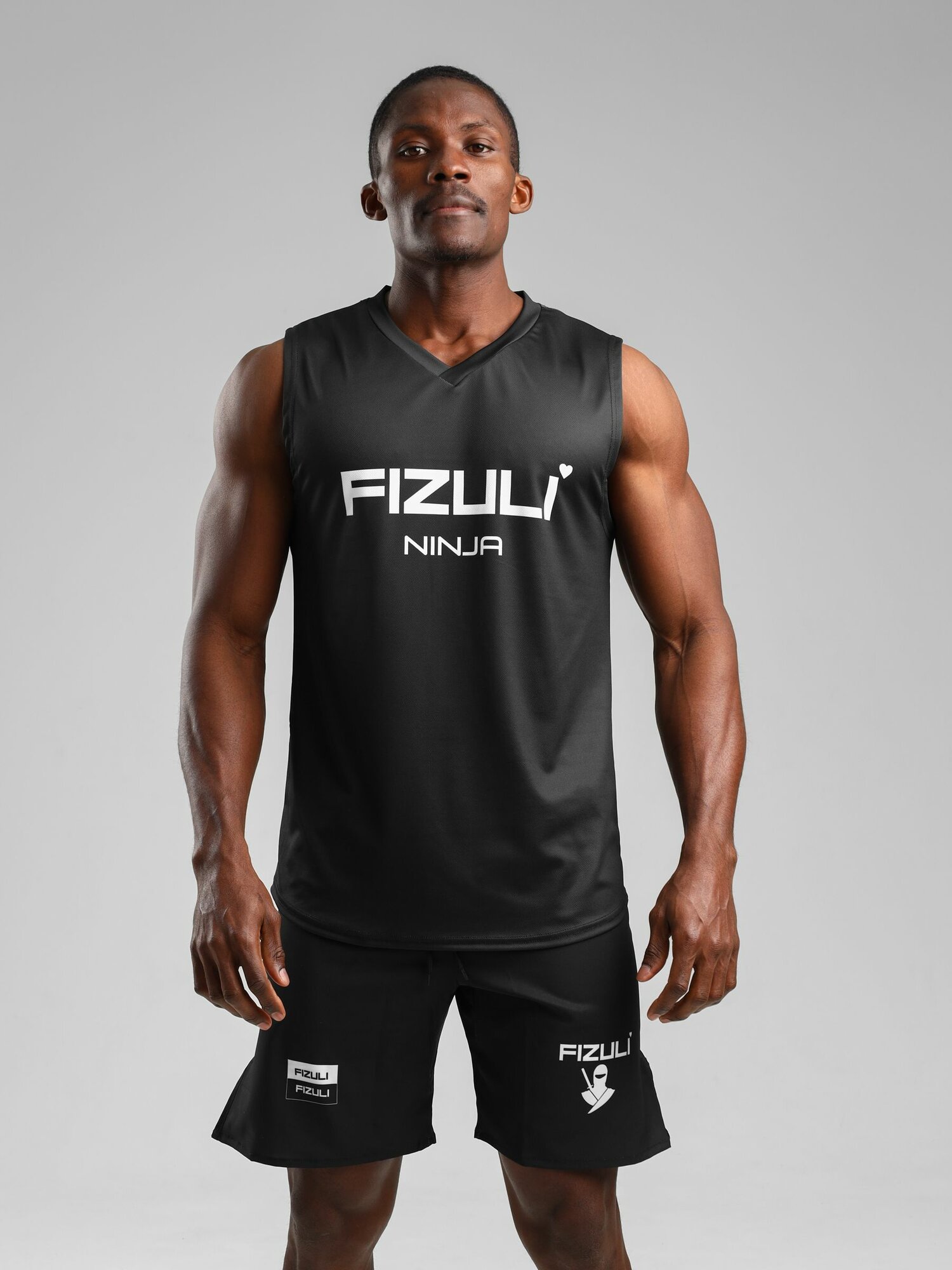 Майка спортивная FIZULI, размер M, черный/черный