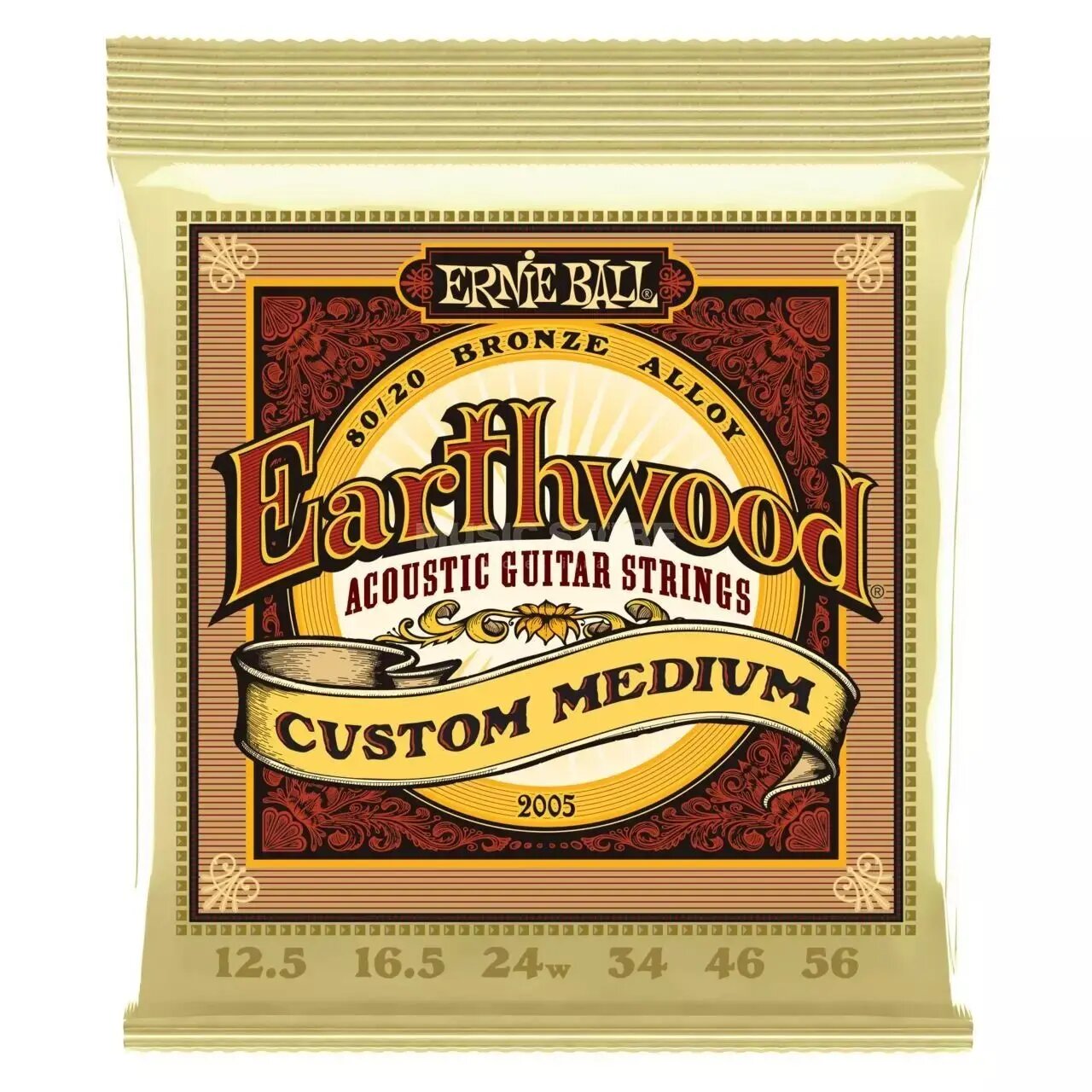 Струны для акустической гитары ERNIE BALL 2005 Earthwood 80/20 Bronze Custom Medium 12.5-56, Ernie Ball (Эрни Бол)