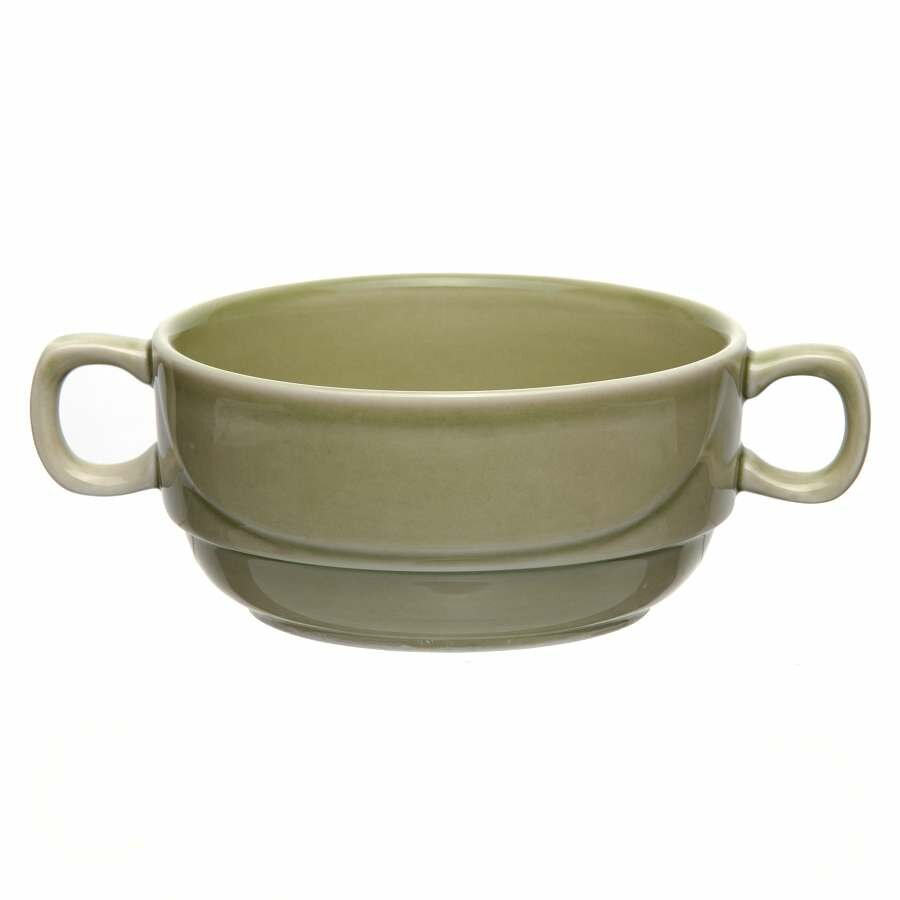 фото Чашка бульонная ф. Принц 380 мл Акварель фисташковая Башкирский фарфор