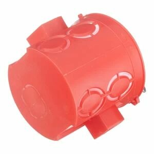 фото Подрозетник Greenel (GE40011-06-R) для бетона d68х62 мм 9 вводов красный IP20 с саморезами безгалогенный