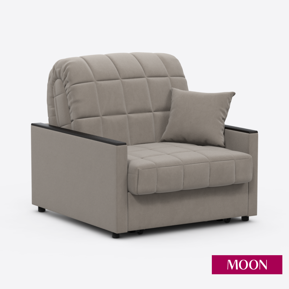 Кресло кровать для дома, бежевое, Аккордеон MOON FAMILY 134, 95х104х90 см. Эксклюзивная пена UniqFoam (арт Z000057)