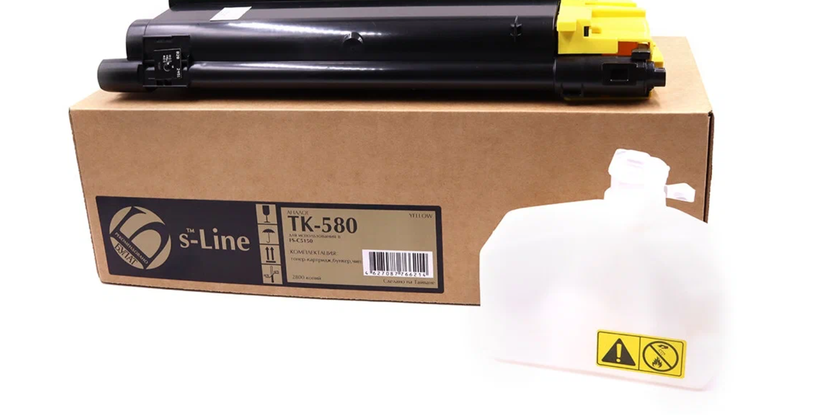 Тонер-картридж булат s-Line TK-580Y для Kyocera FS-C5150dn (Жёлтый, 2800 стр.)