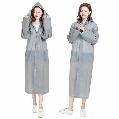 Дождевик с капюшоном рабочий/Плащ водоотталкивающий серый