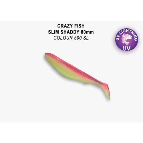 Силиконовая приманка мягкая съедобная Crazy Fish Slim Shaddy 3.2