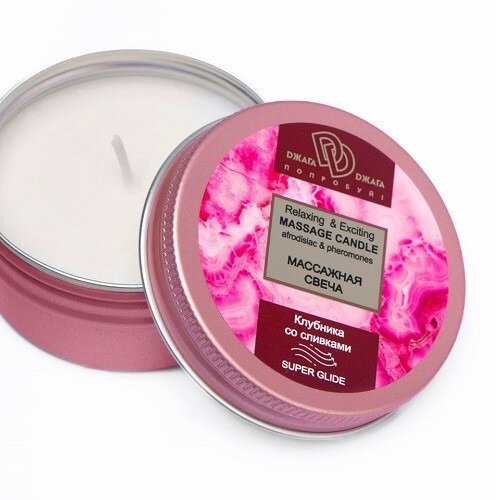 Джага Джага Relaxing & Exciting Massage Candle Клубника в сливках, массажное масло, BMN-0070, 30 мл