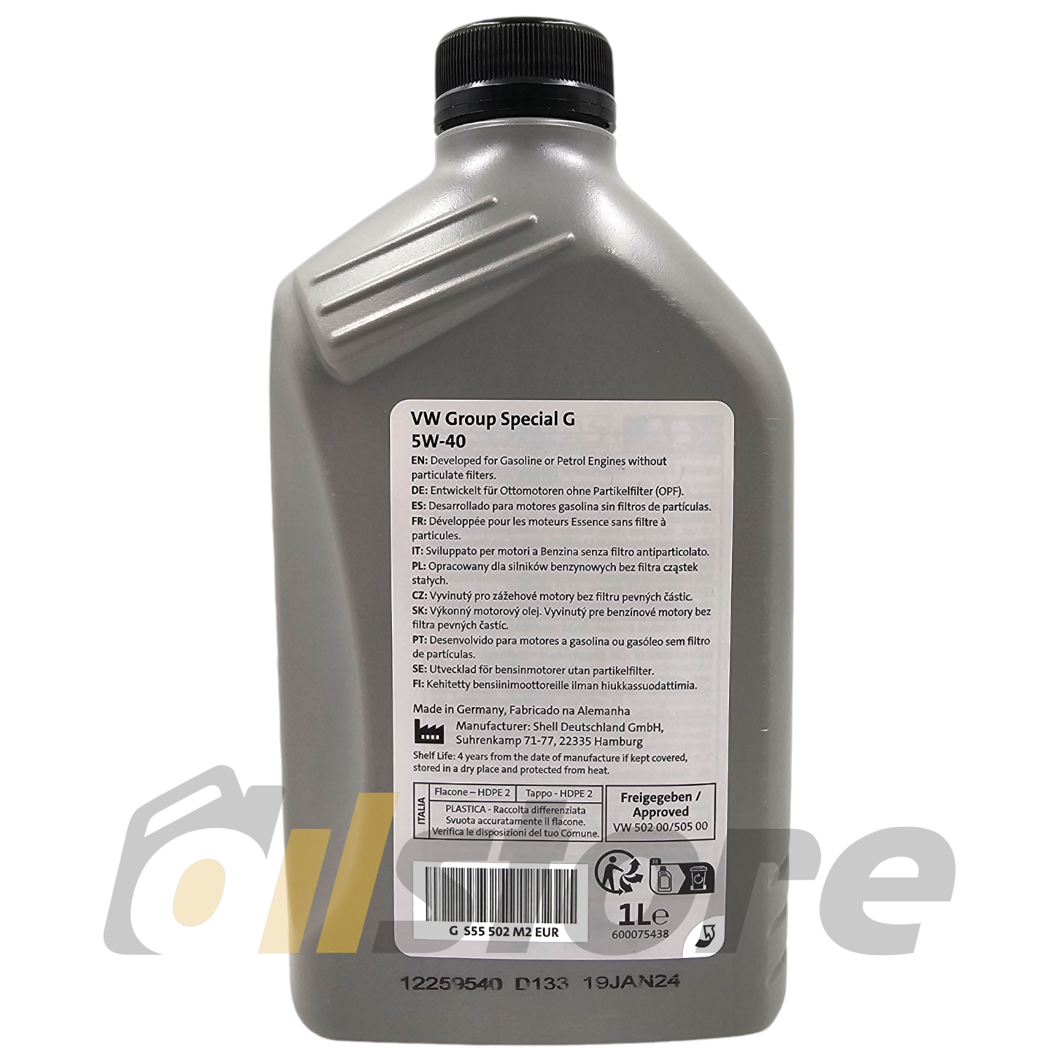 Обзор: Моторное масло VAG Special G 5W-40 VW 502.00/505.00, 1л (Германия), GS55502M2