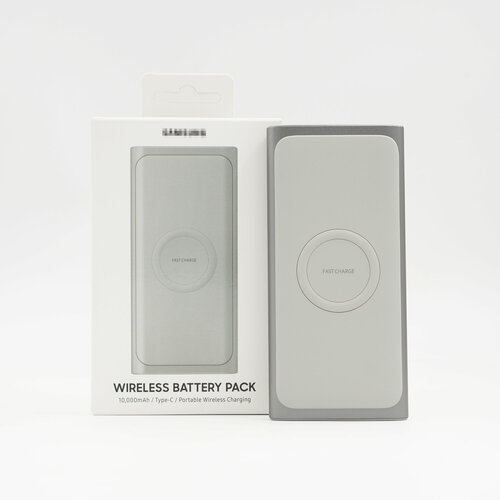 Портативный аккумулятор Samsung 10000mAh 2A влагозащищённый серебристый с беспроводной зарядкой 2800₽