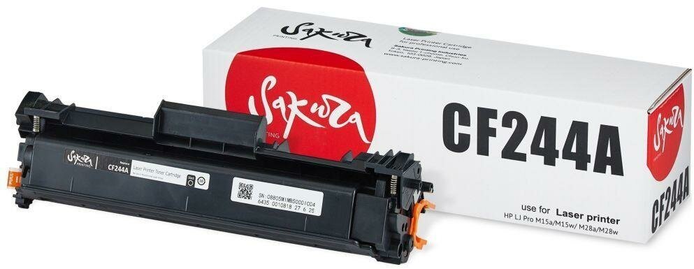 Картридж CF244A (44A) для HP, лазерный, черный, 1000 страниц, Sakura — фото 1