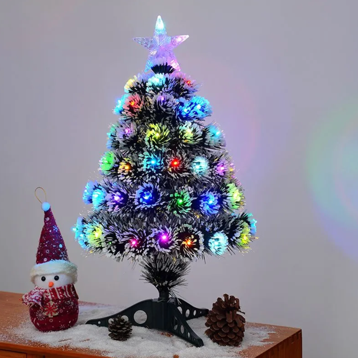 Искусственная елка со светом светодиодная елка заснеженная елка зеленая елка на новый год новогодняя елка елка с фонариками 40 см