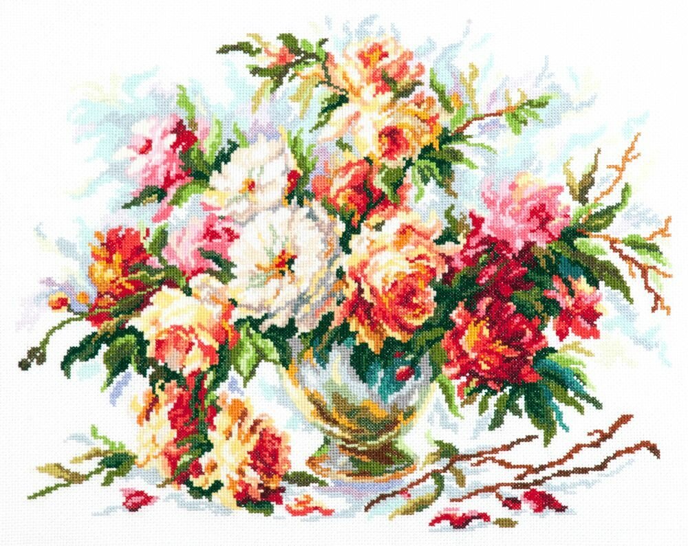 40-62 "Царственная роскошь". Набор для вышивания крестом Чудесная игла 40 х 33 см. — фото 1