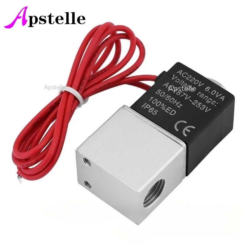 Электромагнитный клапан APSTELLE 1/4", 1/8" DC 12В, 24В, 110В, 220В, 1/8", 12 В
