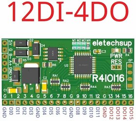 Eletechsup R4IOI16 16-канальный модуль ввода-вывода RS485, 12DI-4DO, With Pin