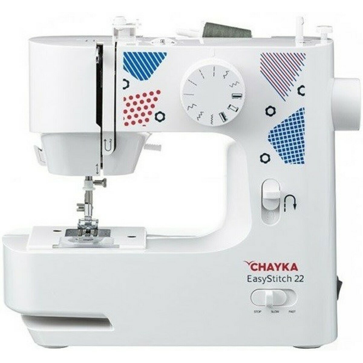 Швейная машина ЧАЙКА EasyStitch 22, электромеханическая, качающийся челнок, полуавтомат, белая
