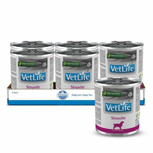 Влажный корм для собак Farmina Vet Life Dog Struvite, при мочекаменной болезни, 6 шт х 300 гр