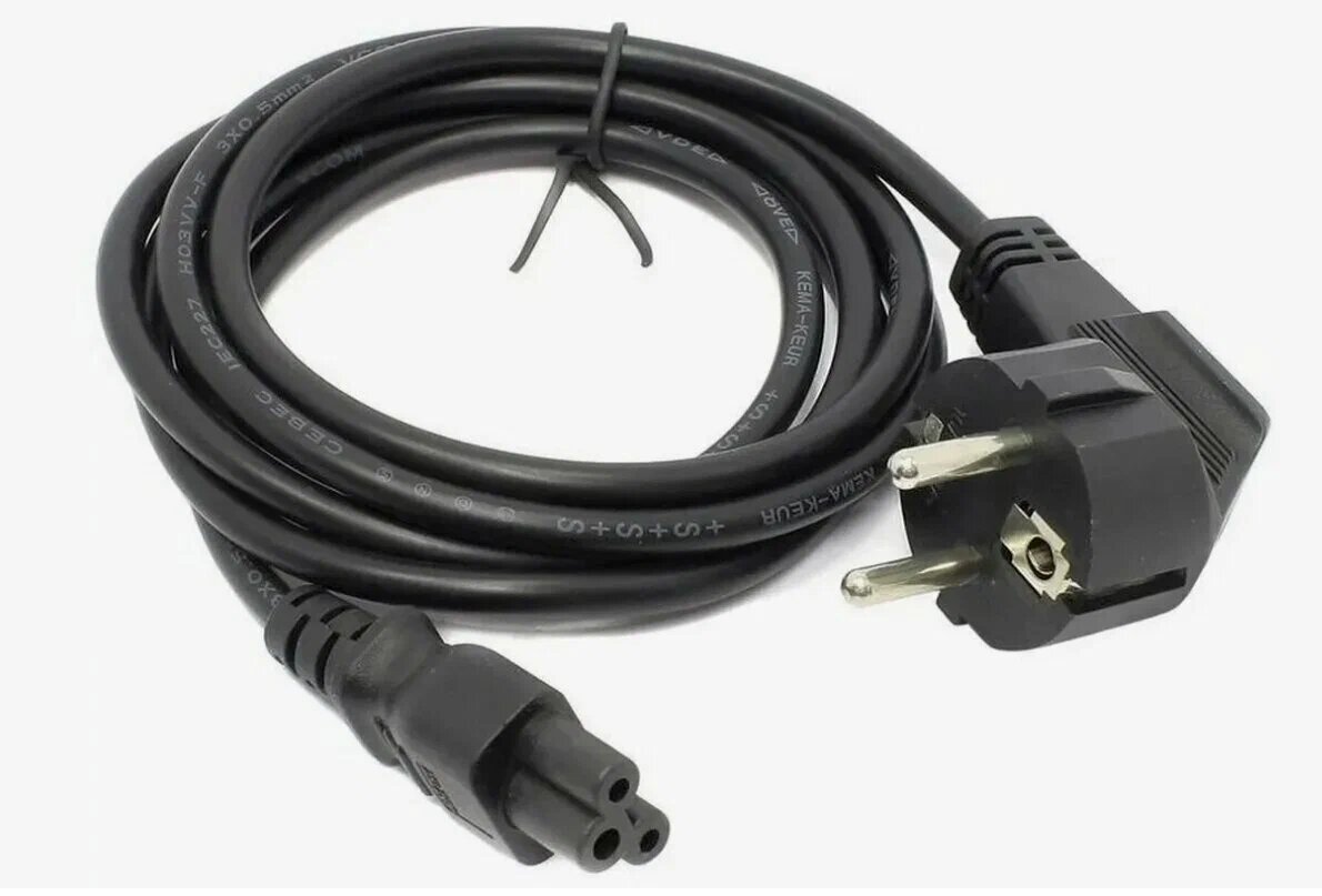 Кабель силовой питания для ноутбуков зарядок 220в 1.5м евровилка