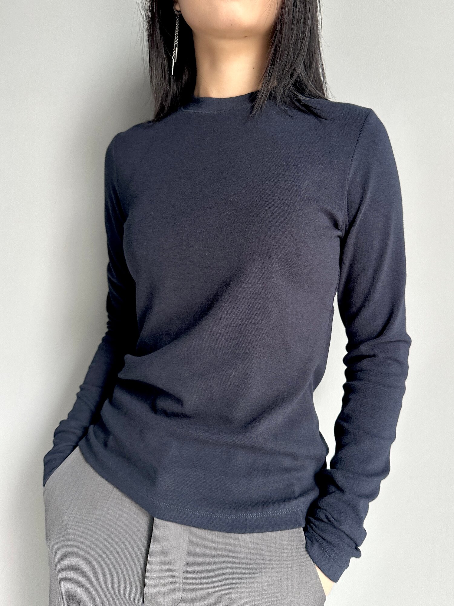 Лонгслив INK Бордовый, черный, синий, серый, белый, размер Std, , темно-синий — фото 1