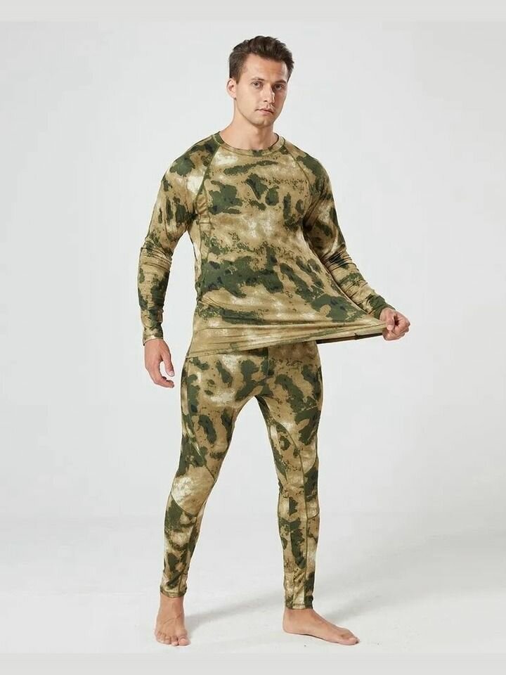 Комплект термобелья  Базовая коллекция, размер 2XL, зеленый, серый — фото 1