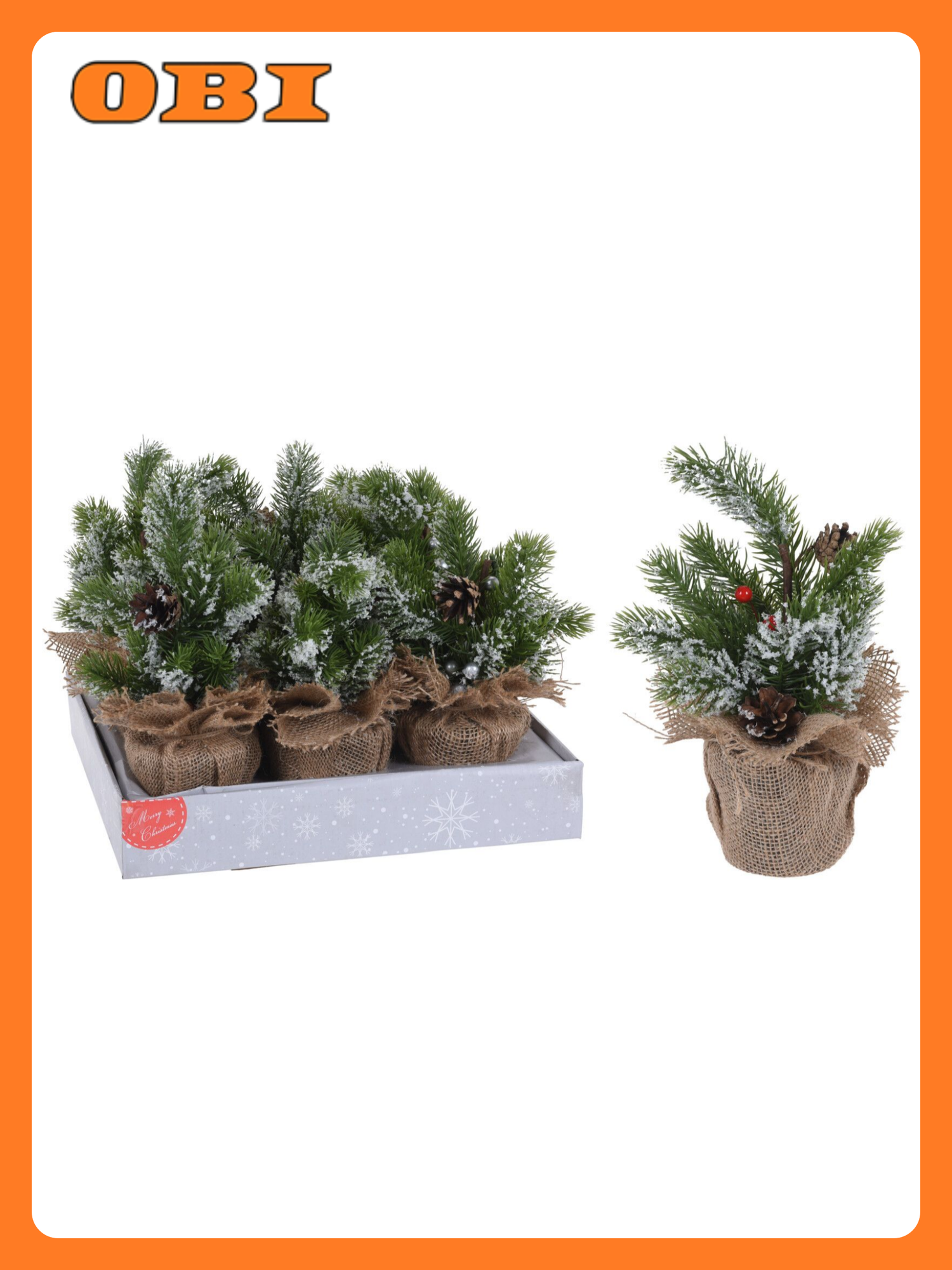 Искусственная ель новогодняя в горшке пластик зеленый 27 см