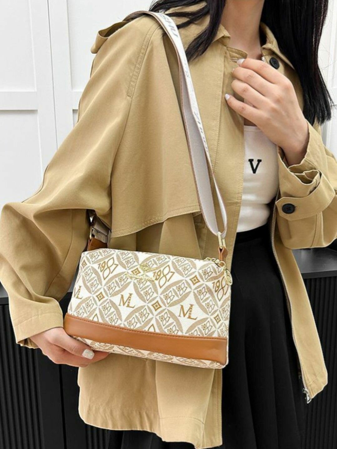 Сумка кросс-боди  Сумка женская седло, фактура гладкая, white — фото 1